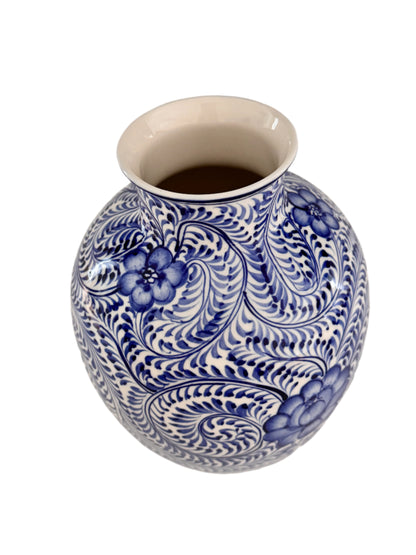 Round White & Blue "Leonor" Vase | Home Decor