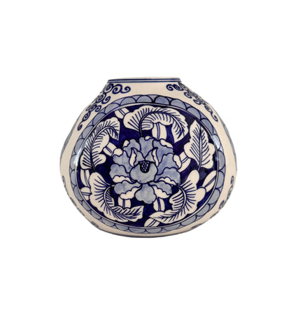 Round White & Blue "Leonor" Vase | Home Decor