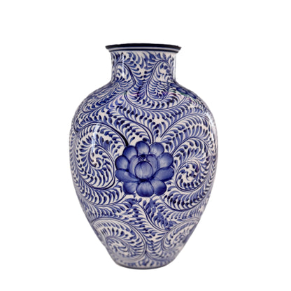 Round White & Blue "Leonor" Vase | Home Decor