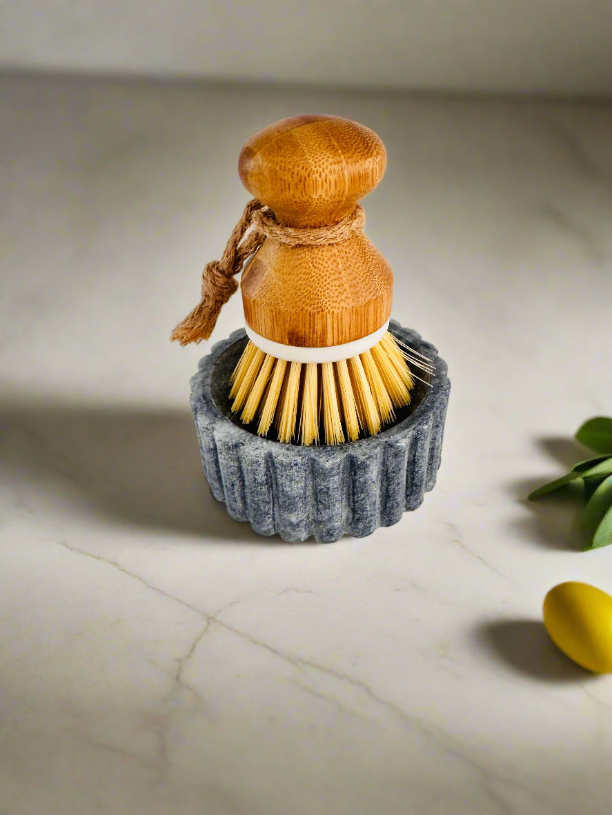 Mini Dish Soap Scrub "Bamboo" Brush for Kitchen | Home Decor