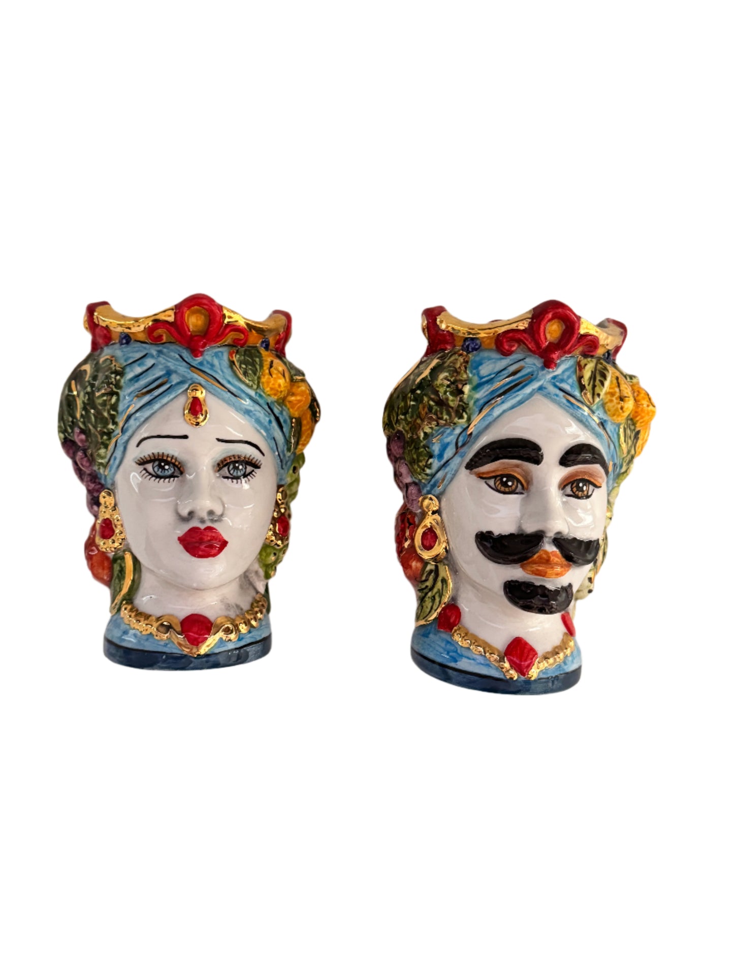 Handmade Sicilian Teste di Moro Ceramic Heads Set |Home Decor