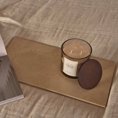 Beige Natural Marble Rectangle Tray Plateau - Rustike Home