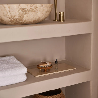 Beige Natural Marble Rectangle Tray Plateau - Rustike Home
