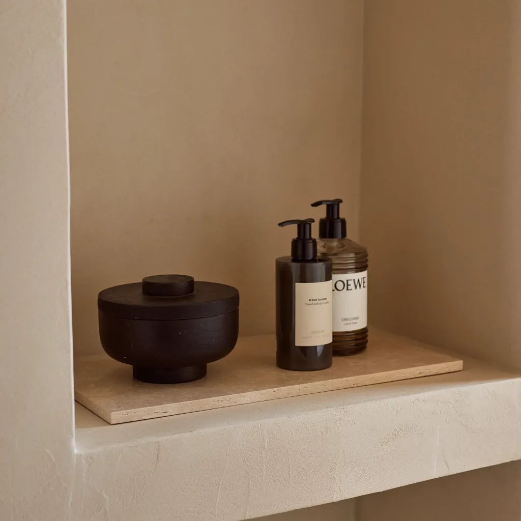 Beige Natural Travertine Rectangle Tray Plateau