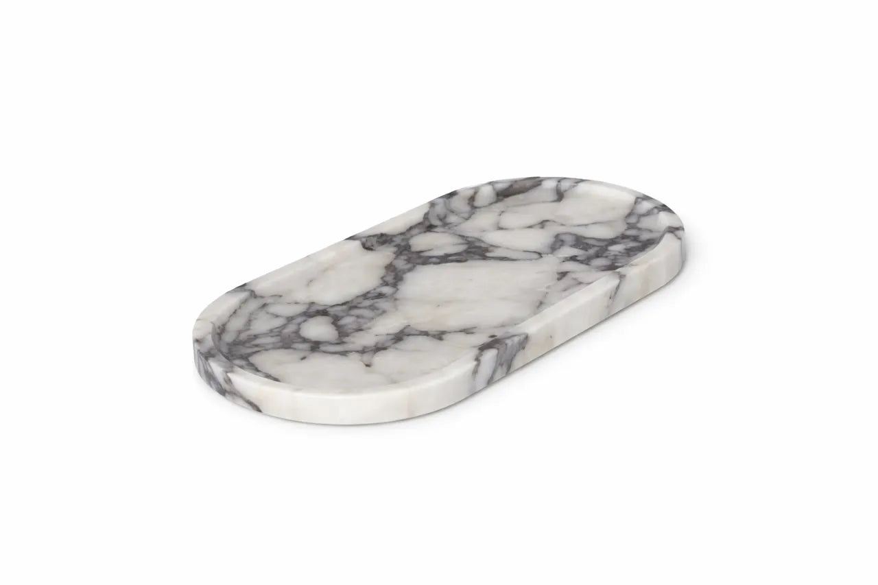 Natural Calacatta Marble Oval Tray