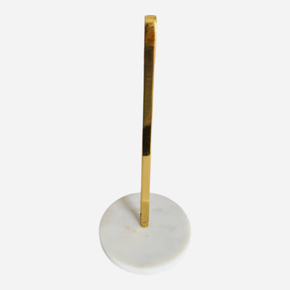Brass and White Marble Towel Paper Holder - Rustike Home