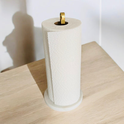 Brass and White Marble Towel Paper Holder - Rustike Home