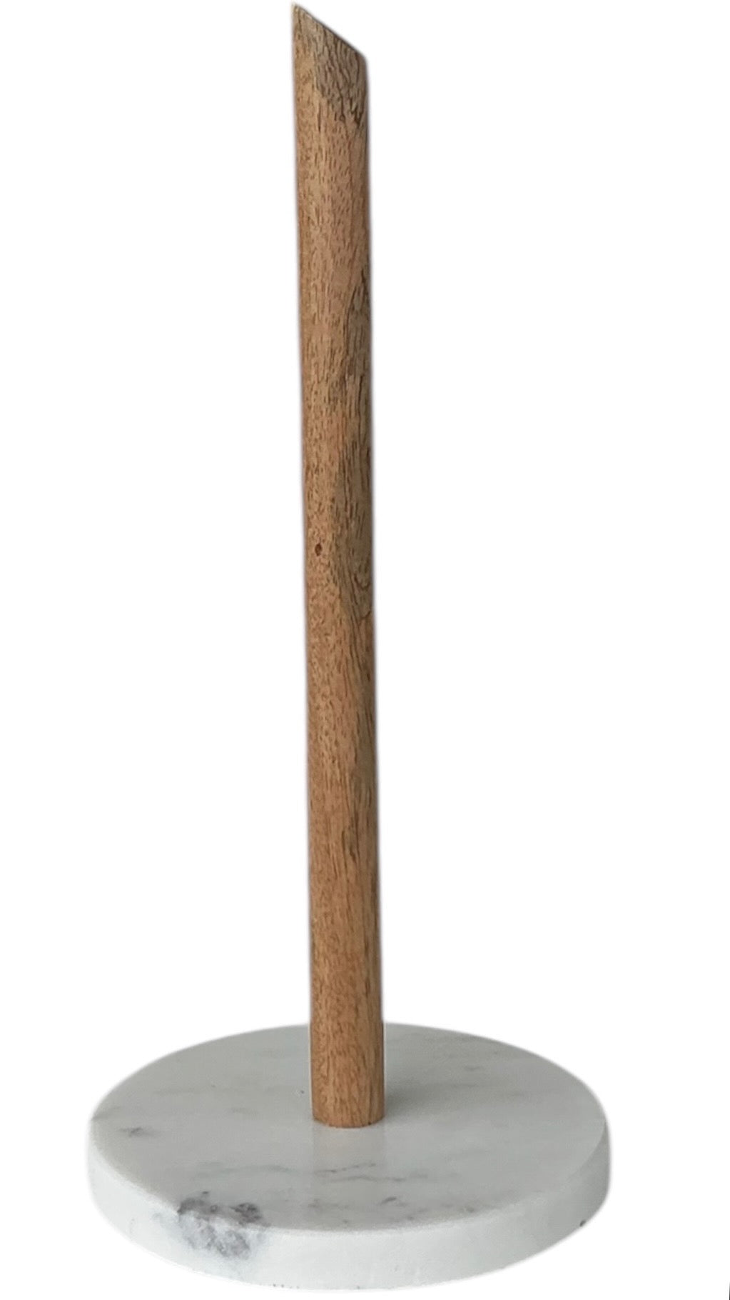 White Marble and Wood Towel Paper Holder - Rustike Home