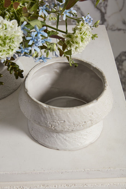 Round Natural "Prom" Footed Compote Planter for Home Decor - Rustike Home