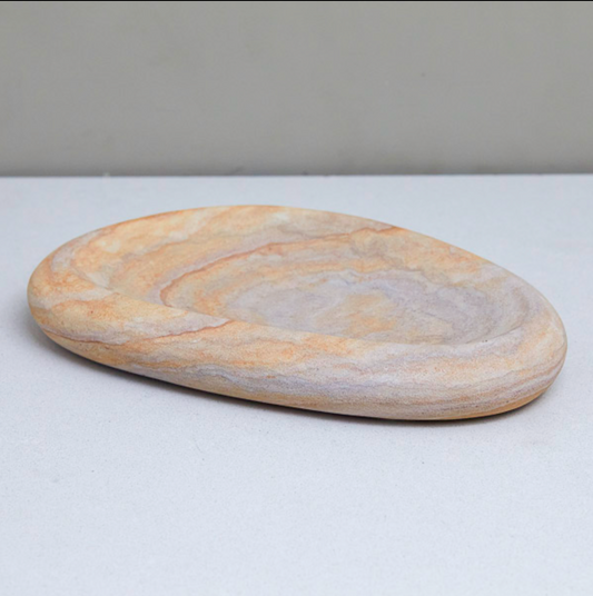 Colorful Sandstone Pebble Decorative Tray - Rustike Home