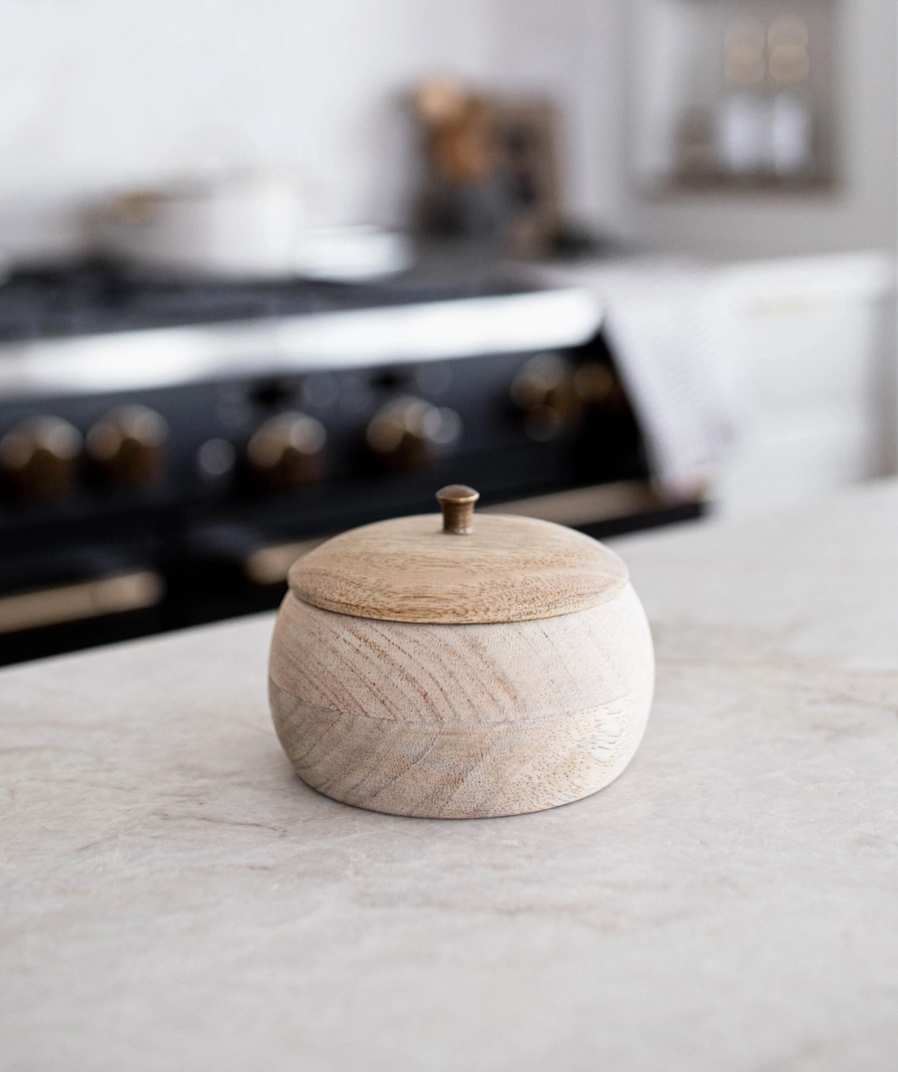Handmade Mango Wood Jar | Home Decor - Rustike Home
