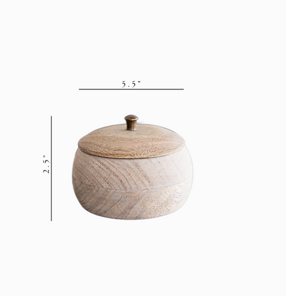Handmade Mango Wood Jar | Home Decor - Rustike Home