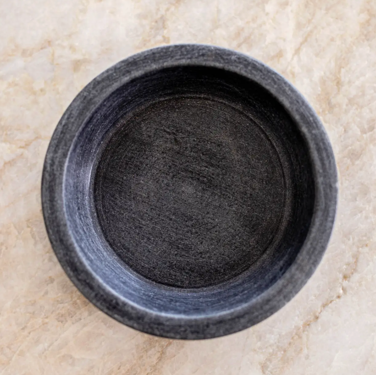 Dark Grey Stone Soap & Dish Brush Holder | Home Decor - Rustike Home