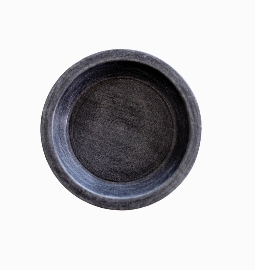 Dark Grey Stone Soap & Dish Brush Holder | Home Decor - Rustike Home