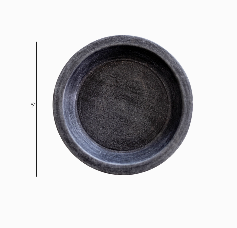 Dark Grey Stone Soap & Dish Brush Holder | Home Decor - Rustike Home