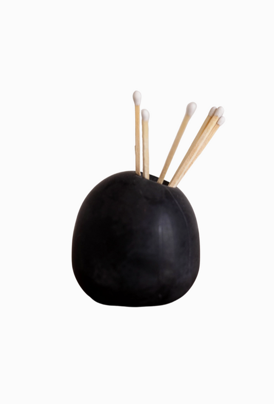 Black Marble Match Holders - Rustike Home