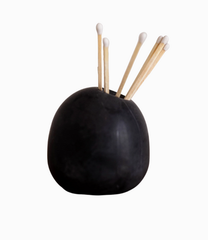 Black Marble Match Holders - Rustike Home