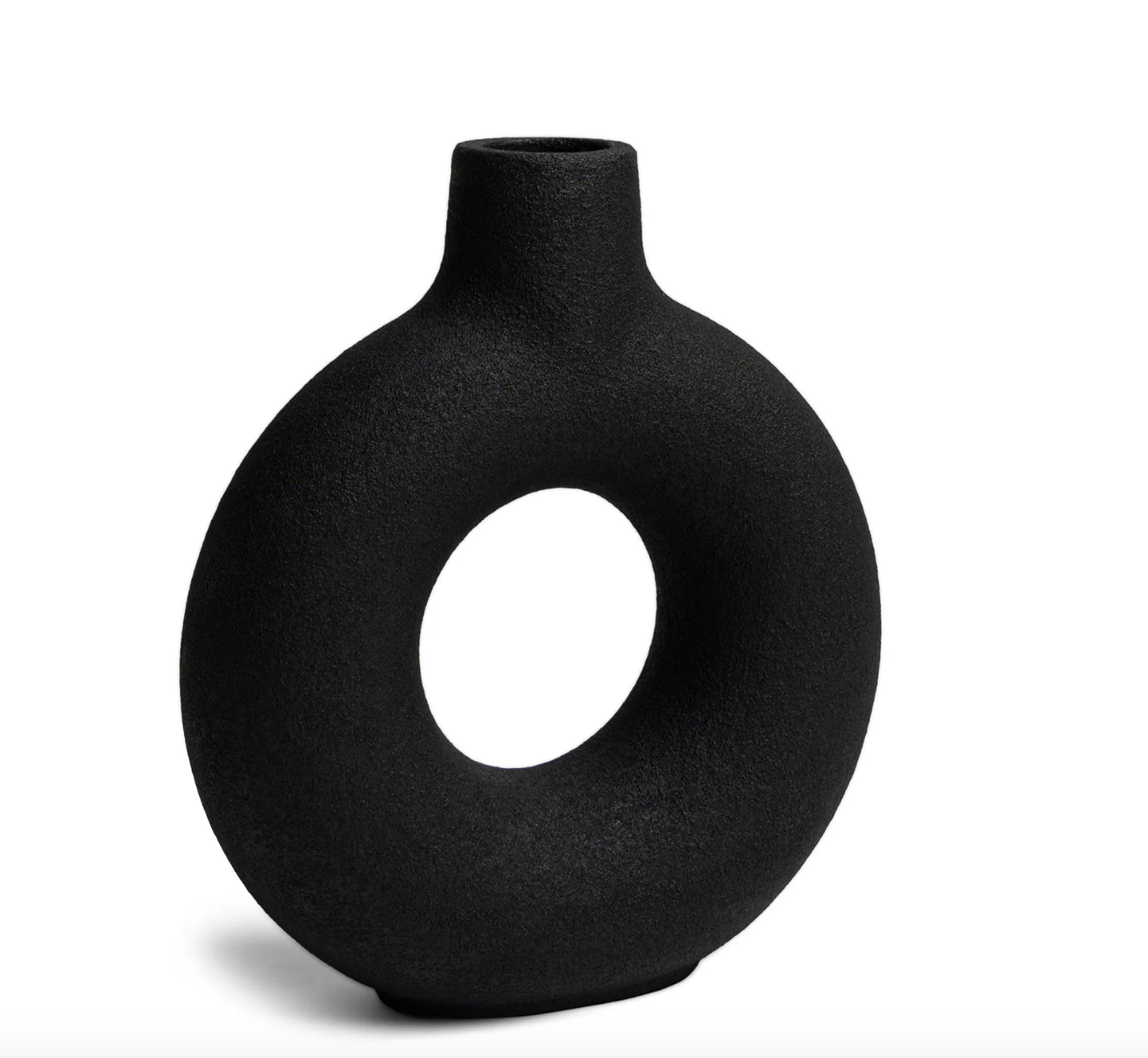 Modern Ring Vase Black Large Vase for Home Decor - Rustike Home