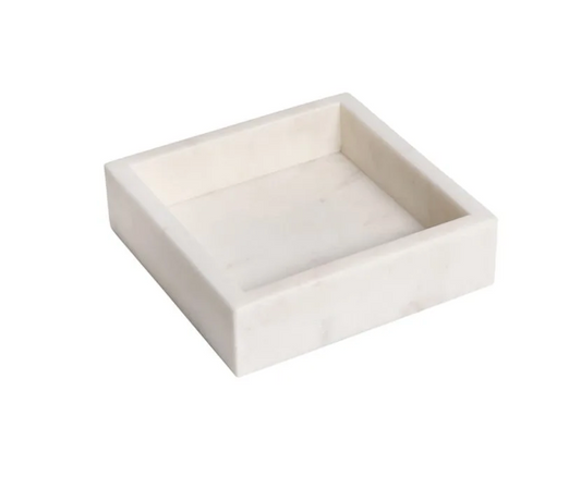White Marble Small Tray | Home Art - Rustike Home