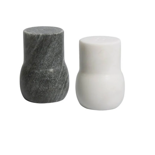 White and Grey Salt and Pepper Set - Rustike Home