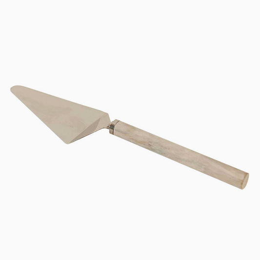 Whitewashed Wood Handle Metal Serving Spatula Utensils - Rustike Home