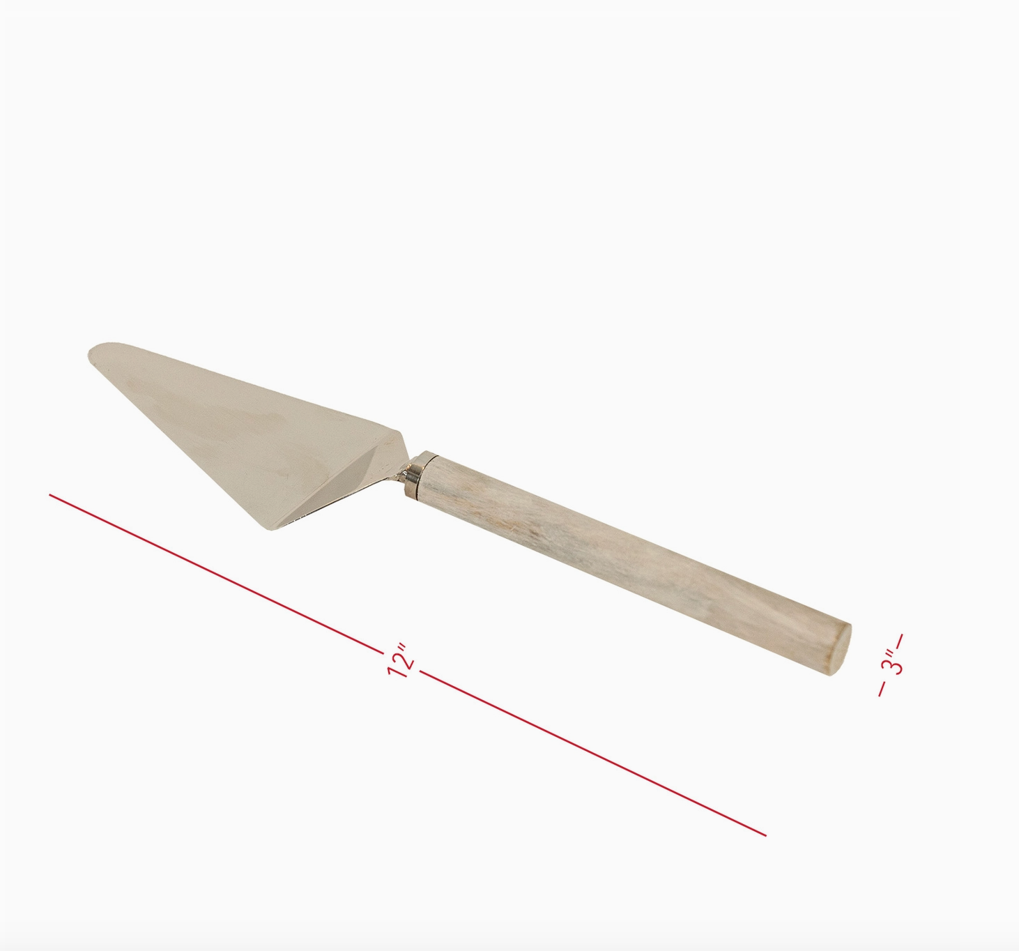 Whitewashed Wood Handle Metal Serving Spatula Utensils - Rustike Home