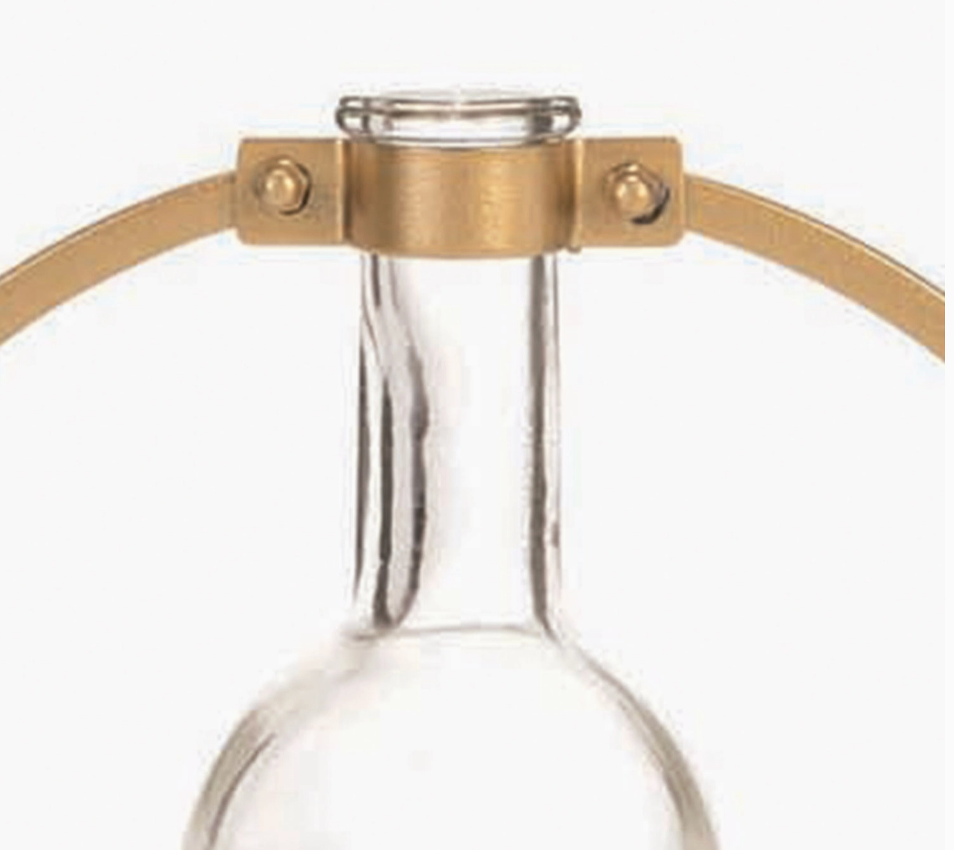 Capstone Floating Glass Bud Vase Brass & Black Finish Metal | Home Decor - Rustike Home