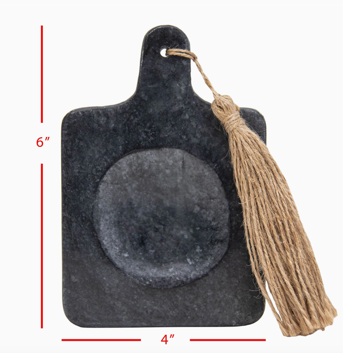 Black & White Marble Paddle Spoon Rest with Jute Tassel - Rustike Home