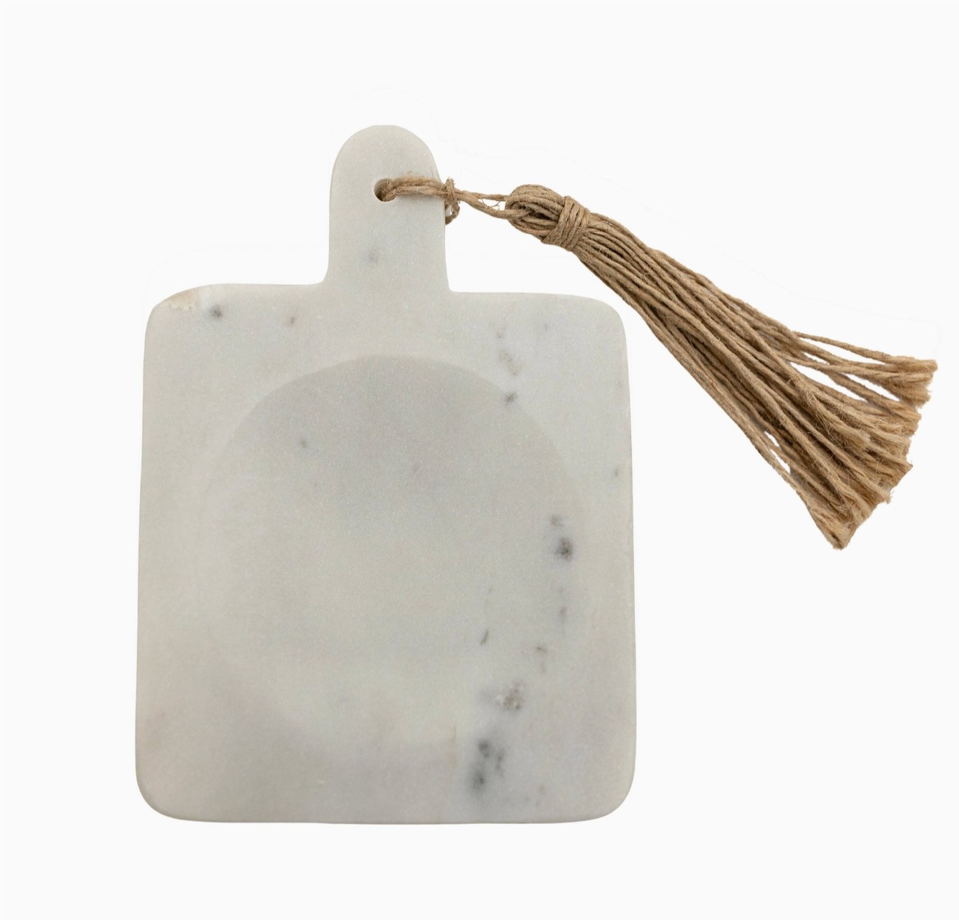 Black & White Marble Paddle Spoon Rest with Jute Tassel - Rustike Home