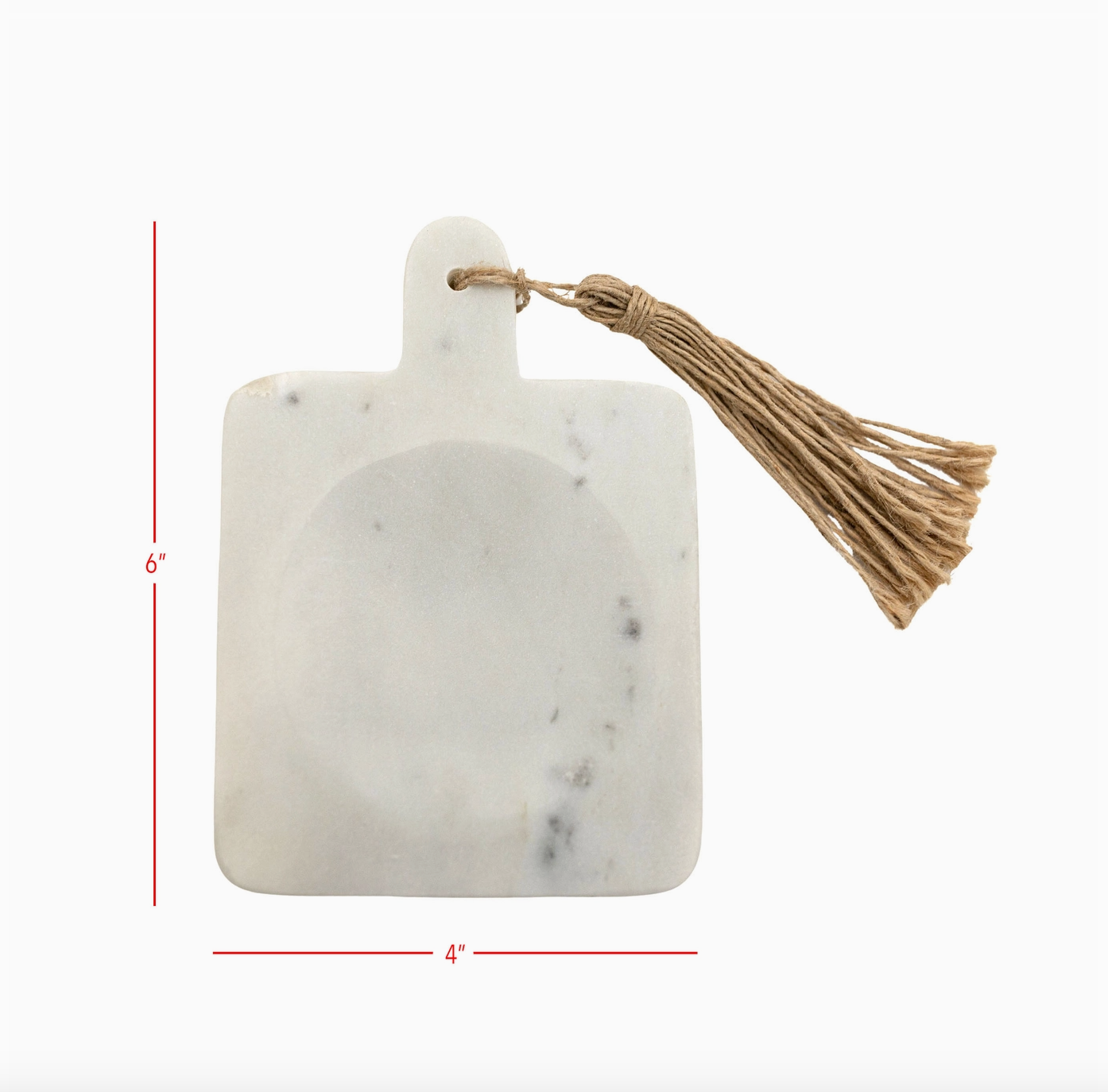 Black & White Marble Paddle Spoon Rest with Jute Tassel - Rustike Home