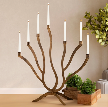 Candle Holder Med Old Brass|Home Decor - Rustike Home