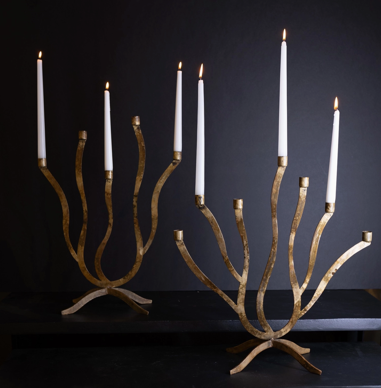 Candle Holder Med Old Brass|Home Decor - Rustike Home
