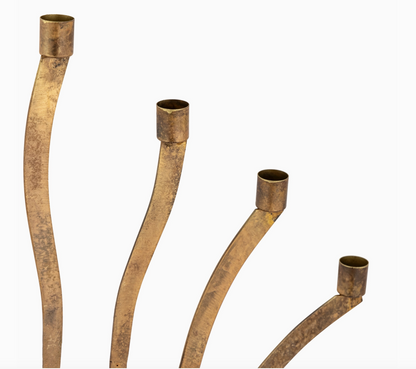 Candle Holder Med Old Brass|Home Decor - Rustike Home