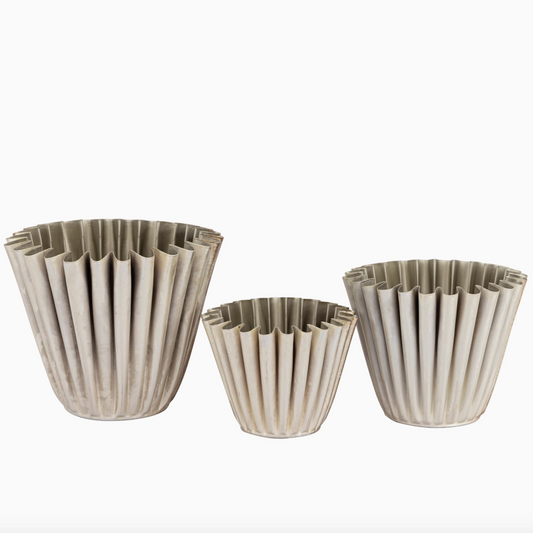 Silver Gold Crackle "Ribbi" Finish Planters Set of 3 | Home Decor - Rustike Home