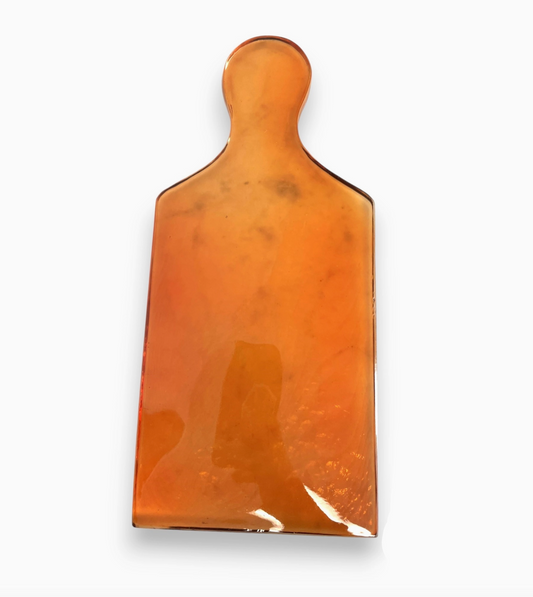 Medium Rectangular Recycled Glass Serving Board Yellow | Home Art - Rustike Home