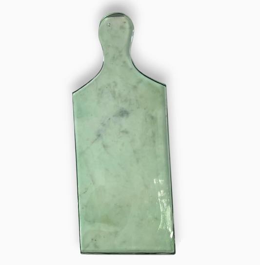 Medium Rectangular Recycled Glass Serving Board Light Green | Home Art - Rustike Home