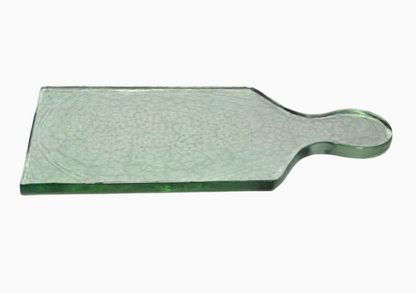 Medium Rectangular Recycled Glass Serving Board Light Green | Home Art - Rustike Home