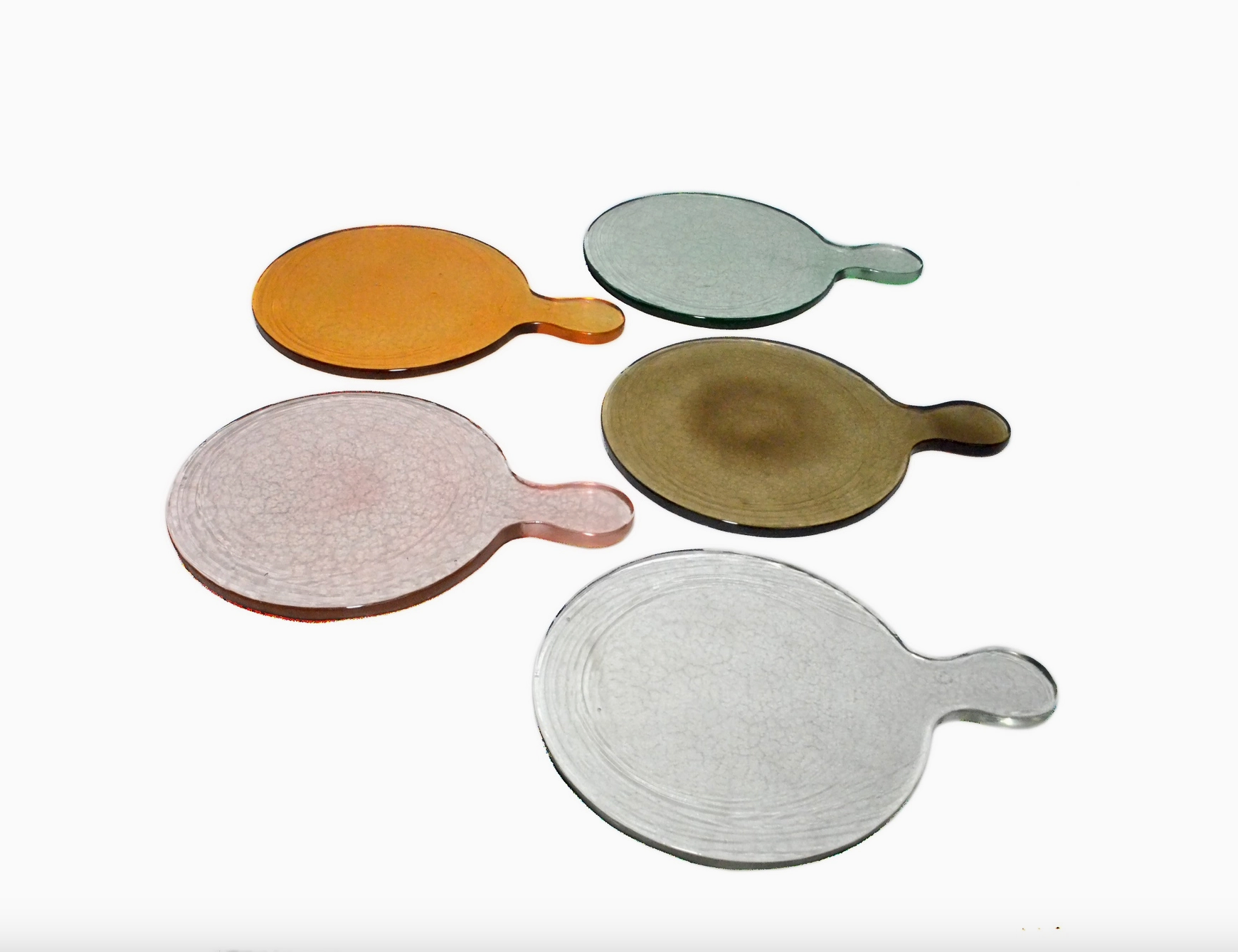 Small Round Recycled Glass Serving Board Dia. 9" Light Green | Home Art - Rustike Home