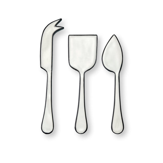 Vintage Enamel "Raine" Cheese Knife Serveware Set - Rustike Home