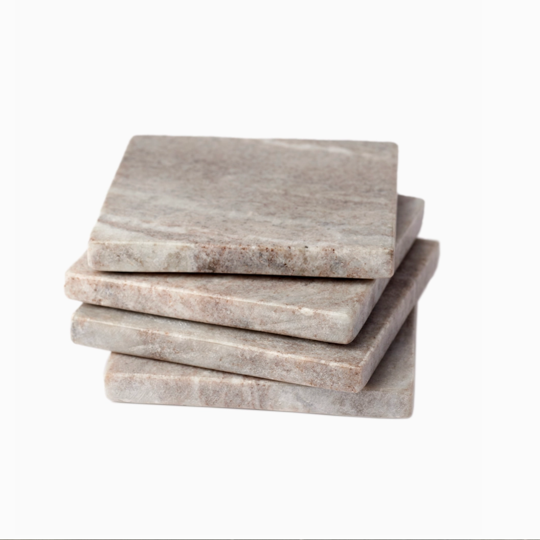 Natural Marble 4” Coasters (Set of 4) - Rustike Home