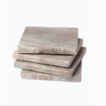 Natural Marble 4” Coasters (Set of 4) - Rustike Home