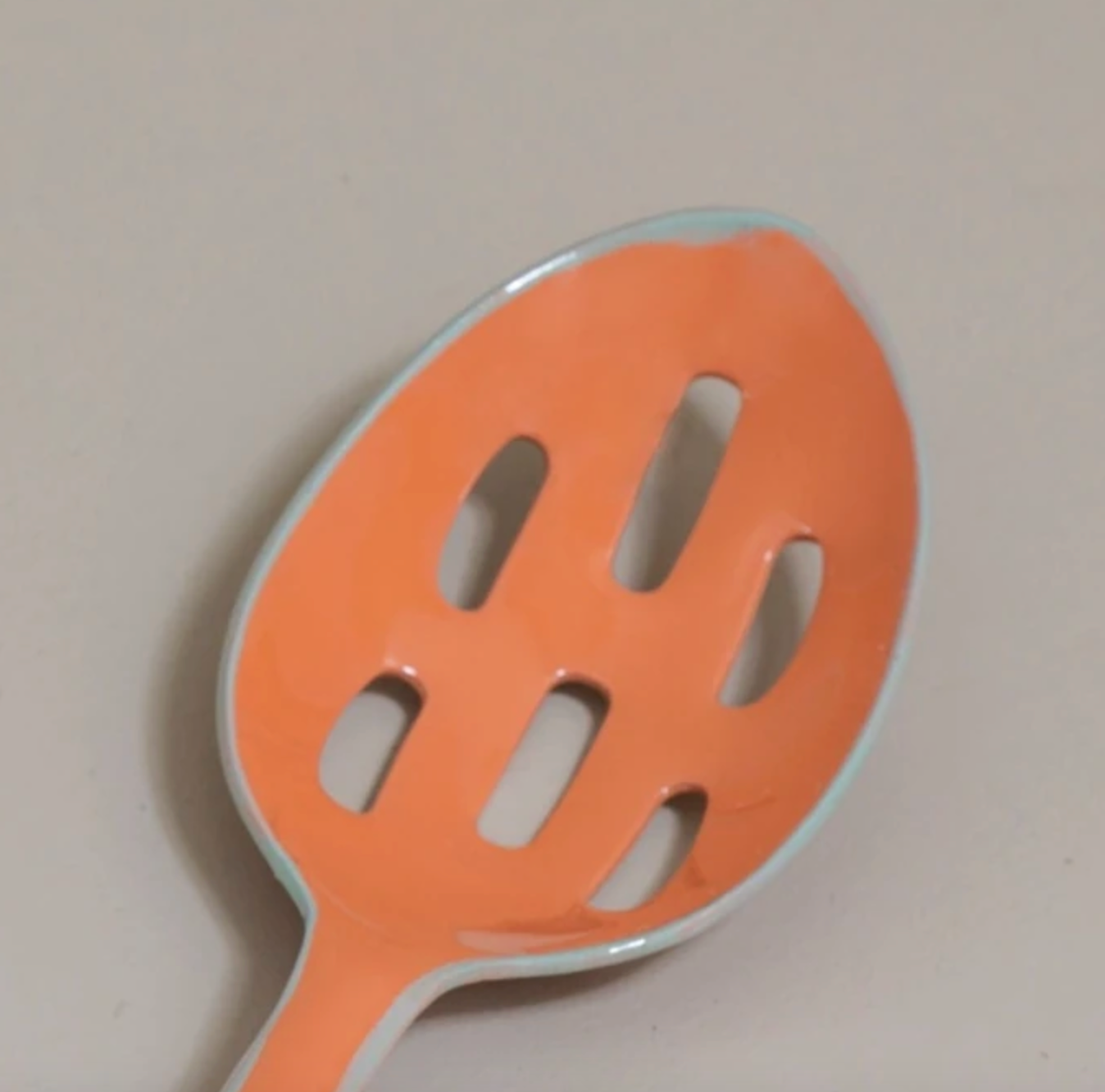Vintage Enamel "Bright Raspberry" Slotted Spoon - Rustike Home