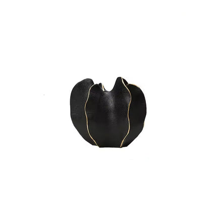Ceramic Starfruit "Black" Decorative Flower Vase for Plants and Home Decor