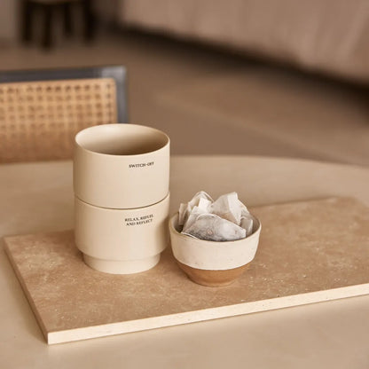Beige Natural Travertine Rectangle Tray Plateau