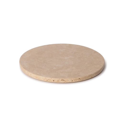 Beige Natural Travertine Round Tray Plateau