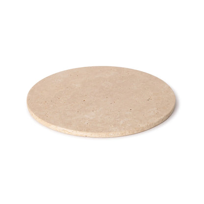 Beige Natural Travertine Round Tray Plateau