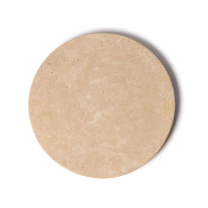Beige Natural Travertine Round Tray Plateau
