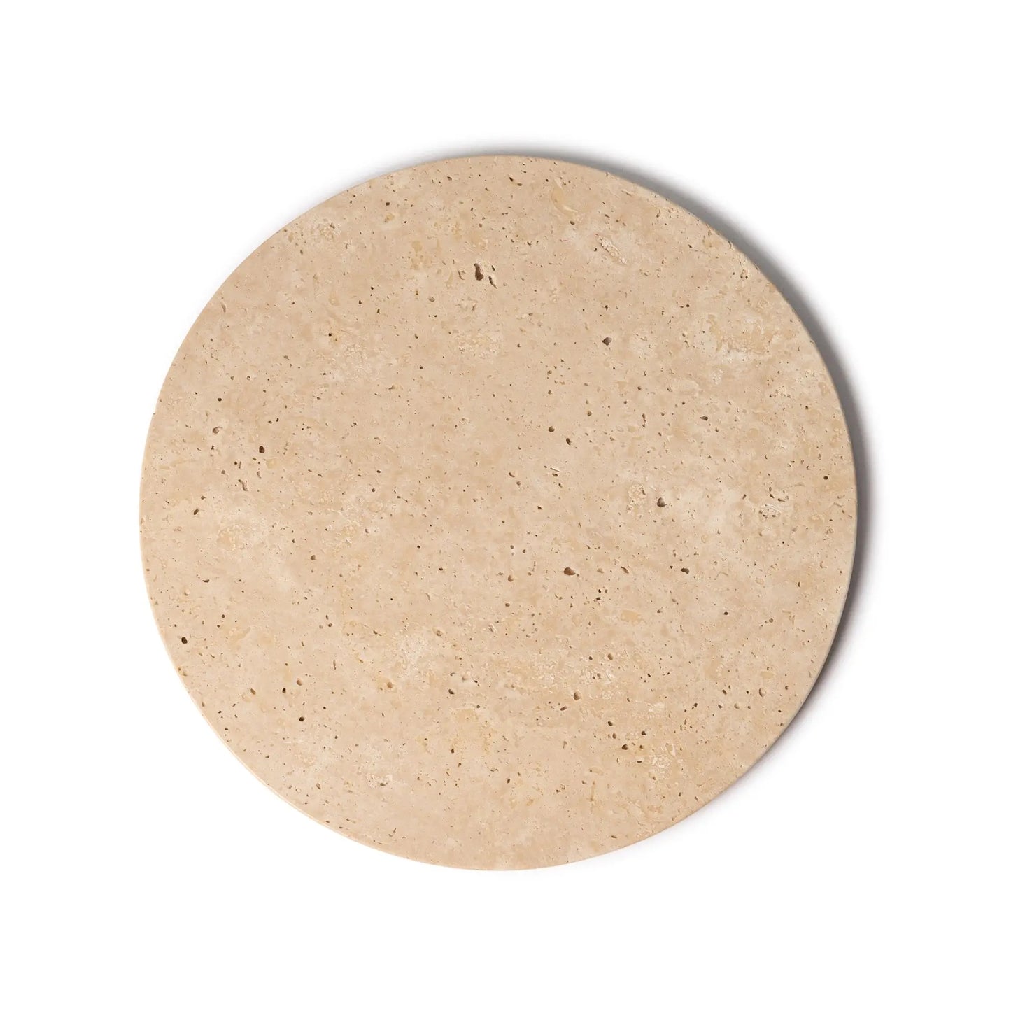 Beige Natural Travertine Round Tray Plateau