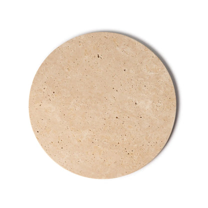 Beige Natural Travertine Round Tray Plateau