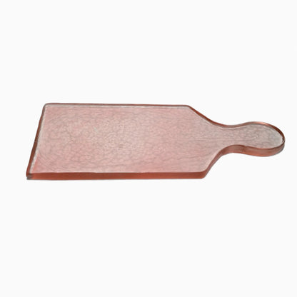 Medium Rectangular Recycled Glass Serving Board Light Pink | Home Art - Rustike Home